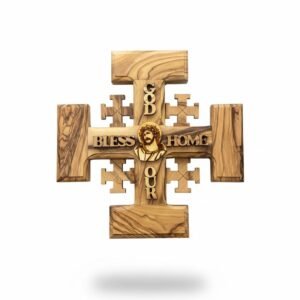 Handcrafted Olive Wood Jerusalem Wall Cross.